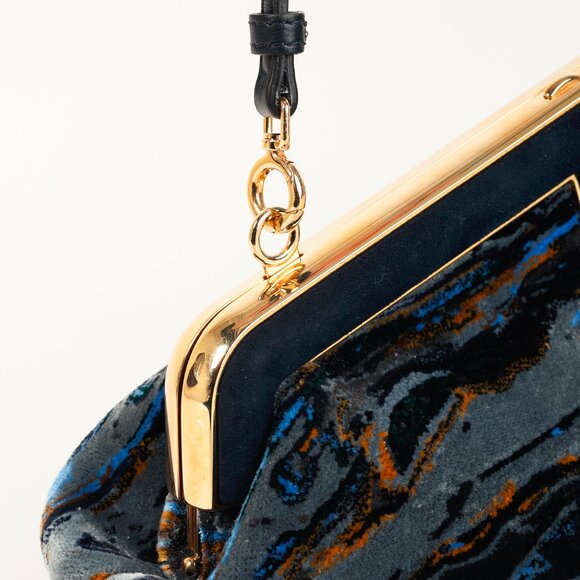 Fendi First Small Blue Tappetino Velvet Clutch - Picture 8 of 15